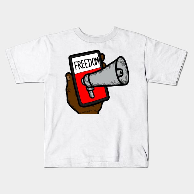 Freedom of Speech Social Media Kids T-Shirt by Nalidsa